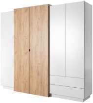 Шафа для одягу Perfect Home 3Д / 3D 4-дверна 4D2S/230 Білий/дуб крафт золотий (PFH-091047)