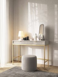 Стіл туалетний Perfect Home Нова / Nova з 2 шухлядами та золотими ніжками T104 Кашемір (PFH-091271)