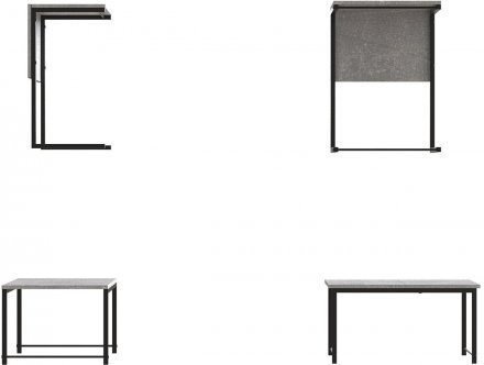 Стіл журнальний приставний Террі Комбо Ferrum-decor 345x662x440 Чорний метал ДСП Бетон 16 мм (FRD-105142)