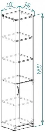 Пенал Анжело Ferrum-decor на 4 полиці з 1 дверима 1900x400x380 ДСП Бетон 16 мм (FRD-104916) Пенал Анжело Ferrum-decor на 4 полиці з 1 дверима 1900x400x380 ДСП Бетон 16 мм (FRD-104916)