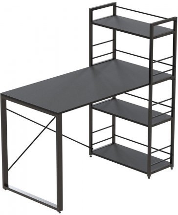 Письмовий стіл Ferrum-decor Серії Конект з етажеркою 75x120x60 чорний ДСП Сосна Кембра 16мм (FRD-104224) Письмовий стіл Ferrum-decor Серії Конект з етажеркою 75x120x60 чорний ДСП Сосна Кембра 16мм (FRD-104224)