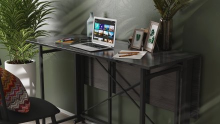 Стіл-книга трансформер Оріон 3 Ferrum-decor 750x1150x880 Чорний метал ДСП Сосна Кембра 16 мм (FRD-105083)