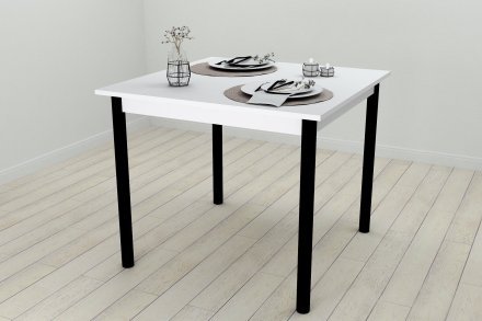 Стіл кухонний Ferrum-decor Агата 75x80x80 Чорний ДСП Біле 16мм (FRD-106254) Стіл кухонний Ferrum-decor Агата 75x80x80 Чорний ДСП Біле 16мм (FRD-106254)