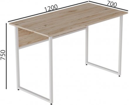 Комп'ютерний стіл Ferrum-decor Коді 75x120x70 білий ДСП Дуб Сан-Марино 16мм (FRD-101224)