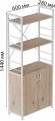 Етажерка 3/60 Ferrum-decor Серії Конект із тумбою 144x60x28 Білий ДСП Сан-Марино (FRD-104450)
