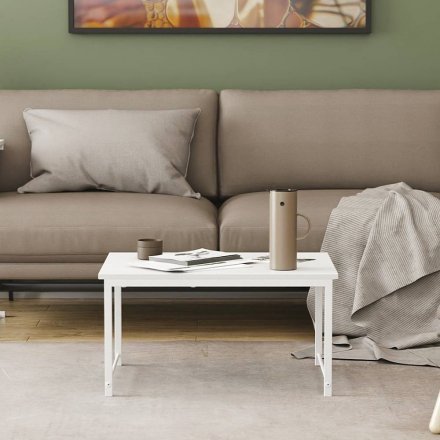 Стіл журнальний приставний Террі Комбо Ferrum-decor 345x662x440 Білий метал ДСП Біле 16 мм (FRD-105143) Стіл журнальний приставний Террі Комбо Ferrum-decor 345x662x440 Білий метал ДСП Біле 16 мм (FRD-105143)