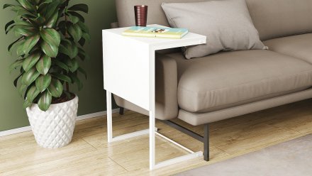 Стіл журнальний приставний Террі Комбо Ferrum-decor 345x662x440 Білий метал ДСП Біле 16 мм (FRD-105143) Стіл журнальний приставний Террі Комбо Ferrum-decor 345x662x440 Білий метал ДСП Біле 16 мм (FRD-105143)