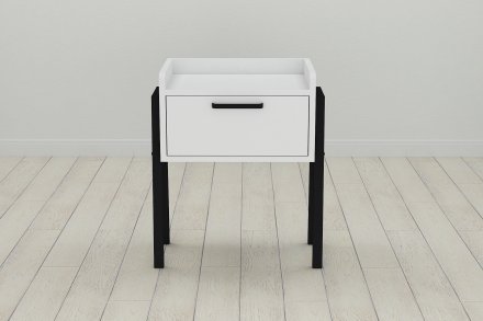 Тумба модульна Ferrum-decor Бетті 540x450x320 метал Чорний ДСП Біле 16 мм (FRD-102989)
