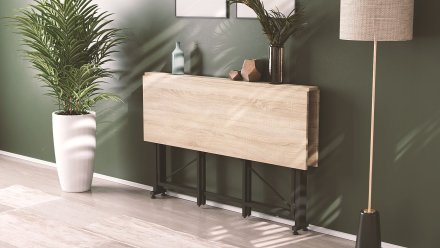 Стіл-книжка трансформер Оріон 3 Ferrum-decor 750x1150x880 Чорний метал ДСП Дуб Сонома 16 мм (FRD-105084)