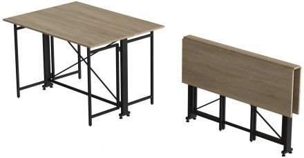Стіл-книжка трансформер Оріон 3 Ferrum-decor 750x1150x880 Чорний метал ДСП Дуб Сонома 16 мм (FRD-105084)