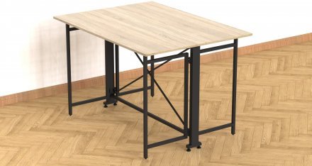 Стіл-книжка трансформер Оріон 3 Ferrum-decor 750x1150x880 Чорний метал ДСП Дуб Сонома 16 мм (FRD-105084)