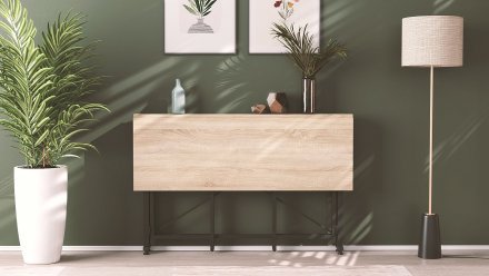 Стіл-книжка трансформер Оріон 3 Ferrum-decor 750x1150x880 Чорний метал ДСП Дуб Сонома 16 мм (FRD-105084)