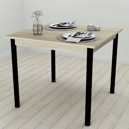 Кухонний стіл Ferrum-decor Агата 75x80x80 Чорний ДСП Сонома 16мм (FRD-106255)
