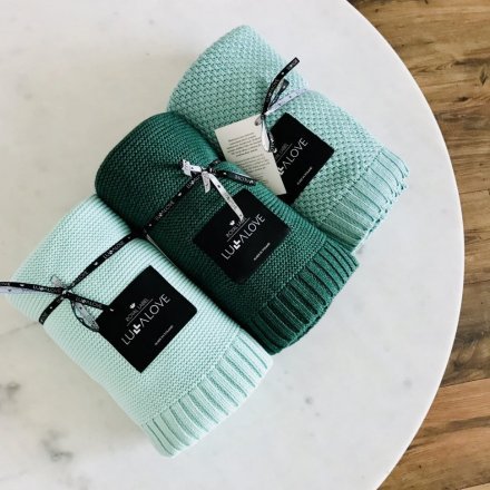 Плед плетений Macaronic 80x100 см Sage lullalove-5411 Плед плетений Macaronic 80x100 см Sage lullalove-5411