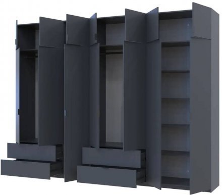 Шафа для одягу Doros Лукас Графіт 3+4 ДСП 280х50х240 DRS-011696 (42005121) Шафа для одягу Doros Лукас Графіт 3+4 ДСП 280х50х240 DRS-011696 (42005121)