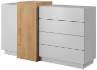 Комод Perfect Home 3Д / 3D 2-дверний з 4 шухлядами 2D4S/160 Білий/дуб крафт золотий (PFH-091040)