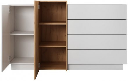 Комод Perfect Home 3Д / 3D 2-дверний з 4 шухлядами 2D4S/160 Білий/дуб крафт золотий (PFH-091040)