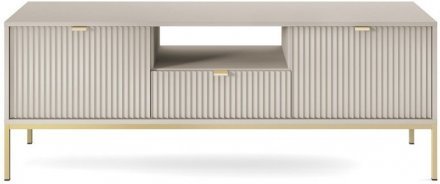 Тумба під телевізор Perfect Home Нова / Nova 2-дверна з 1 шухлядою і золотими ніжками RTV154 Кашемір (PFH-091228)