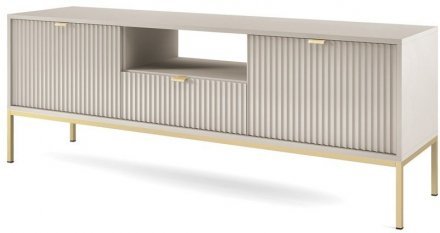 Тумба під телевізор Perfect Home Нова / Nova 2-дверна з 1 шухлядою і золотими ніжками RTV154 Кашемір (PFH-091228)