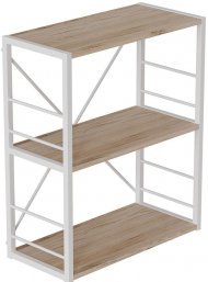 Етажерка 3/60 Ferrum-decor Серії Конект 73x60x28 білий ДСП Дуб Сан-Марино 16мм (FRD-104261)