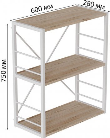 Етажерка 3/60 Ferrum-decor Серії Конект 73x60x28 білий ДСП Дуб Сан-Марино 16мм (FRD-104261) Етажерка 3/60 Ferrum-decor Серії Конект 73x60x28 білий ДСП Дуб Сан-Марино 16мм (FRD-104261)