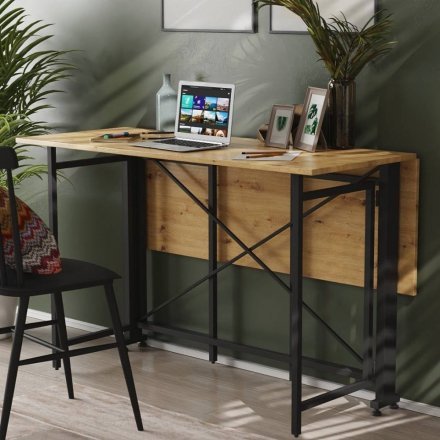 Стіл-книга трансформер Оріон 3 Ferrum-decor 750x1150x880 Чорний метал ДСП Дуб Артизан 16 мм (FRD-105086)
