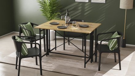 Стіл-книга трансформер Оріон 3 Ferrum-decor 750x1150x880 Чорний метал ДСП Дуб Артизан 16 мм (FRD-105086)
