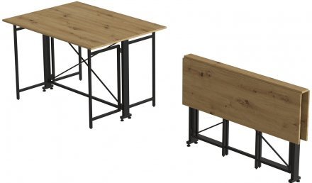 Стіл-книга трансформер Оріон 3 Ferrum-decor 750x1150x880 Чорний метал ДСП Дуб Артизан 16 мм (FRD-105086)