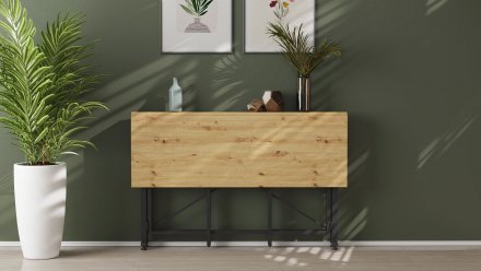Стіл-книга трансформер Оріон 3 Ferrum-decor 750x1150x880 Чорний метал ДСП Дуб Артизан 16 мм (FRD-105086)