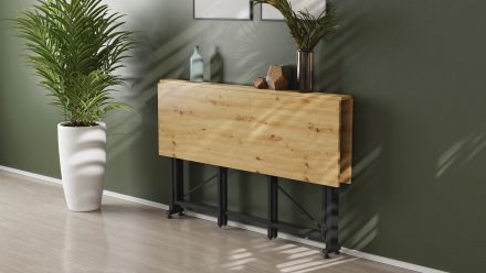 Стіл-книга трансформер Оріон 3 Ferrum-decor 750x1150x880 Чорний метал ДСП Дуб Артизан 16 мм (FRD-105086)