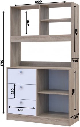 Міні-кухня Doros Лея ДСП 100х43х171 см Дуб сонома/Білий (DRS-011436) Міні-кухня Doros Лея ДСП 100х43х171 см Дуб сонома/Білий (DRS-011436)
