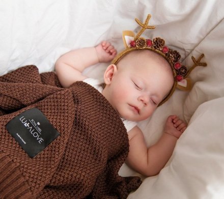 Плед плетений Macaronic 80x100 см Chocolate lullalove-9365 Плед плетений Macaronic 80x100 см Chocolate lullalove-9365