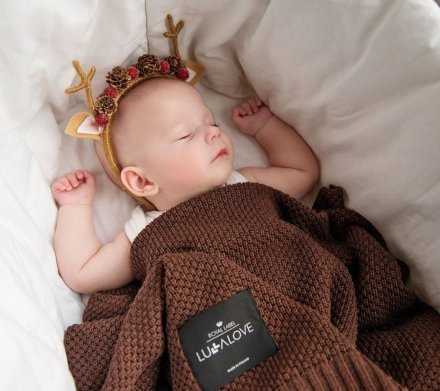 Плед плетений Macaronic 80x100 см Chocolate lullalove-9365 Плед плетений Macaronic 80x100 см Chocolate lullalove-9365