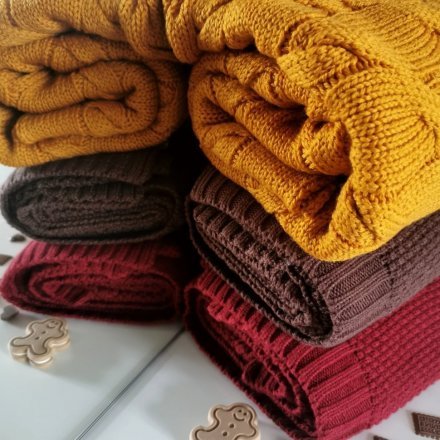 Плед плетений Macaronic 80x100 см Chocolate lullalove-9365 Плед плетений Macaronic 80x100 см Chocolate lullalove-9365