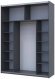 Шафа-купе Doros G-Caiser Графіт/Білий 2 ДСП / 3 частини 180х60х240 DRS-011729 (44900262)