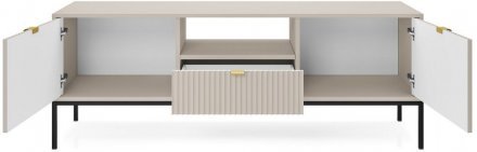 Тумба під телевізор Perfect Home Нова / Nova 2-дверна з 1 шухлядою і чорними ніжками RTV154 Кашемір (PFH-091230)