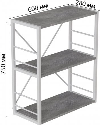 Етажерка 3/60 Ferrum-decor Серії Конект 75x60x28 білий ДСП Бетон 16мм (FRD-104262) Етажерка 3/60 Ferrum-decor Серії Конект 75x60x28 білий ДСП Бетон 16мм (FRD-104262)