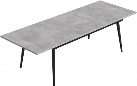 Стіл трансформер журнальний Dandi Small Ferrum-decor 45x120 160)x70 Чорний метал ДСП Бетон 16 мм (FRD-106793)