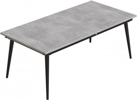 Стіл трансформер журнальний Dandi Small Ferrum-decor 45x120 160)x70 Чорний метал ДСП Бетон 16 мм (FRD-106793)