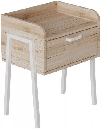 Тумба модульна Ferrum-decor Бетті 540x450x320 метал Білий ДСП Дуб Сан-Марино 16 мм (FRD-102991)