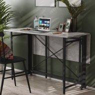 Стіл-книга трансформер Оріон 3 Ferrum-decor 750x1150x880 Чорний метал ДСП Бетон 16 мм (FRD-105087)