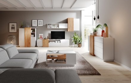 Комод Perfect Home 3Д / 3D 3-дверний 3D/110 Білий/дуб крафт золотий (PFH-091042)