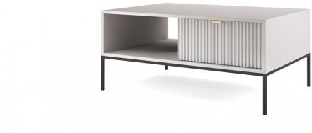 Стіл журнальний Perfect Home Нова / Nova з 2 шухлядами та чорними ніжками L104 Сірий (PFH-091250) Стіл журнальний Perfect Home Нова / Nova з 2 шухлядами та чорними ніжками L104 Сірий (PFH-091250)