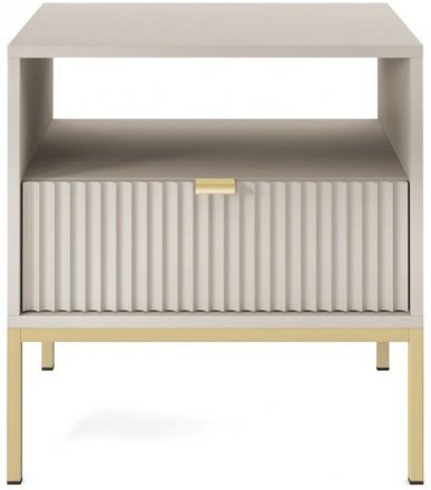 Тумба приліжкова Perfect Home Нова / Nova з 1 шухлядою і золотими ніжками S54 Кашемір (PFH-091255) Тумба приліжкова Perfect Home Нова / Nova з 1 шухлядою і золотими ніжками S54 Кашемір (PFH-091255)