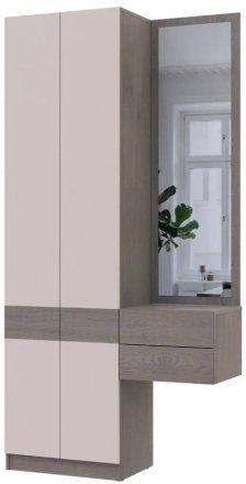 Передпокій Doros Сола 1+2 Канноло/Кашемір ДСП/дзеркало 105х40х215 (DRS-011897)