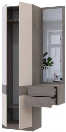 Передпокій Doros Сола 1+2 Канноло/Кашемір ДСП/дзеркало 105х40х215 (DRS-011897)