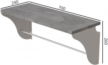 Настінна полиця Ferrum-decor Комфі 260x700x240 метал Білий ДСП Бетон 16 мм (FRD-102771) Настінна полиця Ferrum-decor Комфі 260x700x240 метал Білий ДСП Бетон 16 мм (FRD-102771)