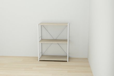 Етажерка 3/60 Ferrum-decor Серії Конект 75x60x28 білий ДСП Дуб Сонома 16мм (FRD-104263)