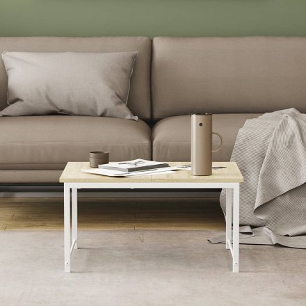 Стіл журнальний приставний Террі Комбо Ferrum-decor 345x662x440 Білий метал ДСП Дуб Сонома 16 мм (FRD-105146) Стіл журнальний приставний Террі Комбо Ferrum-decor 345x662x440 Білий метал ДСП Дуб Сонома 16 мм (FRD-105146)