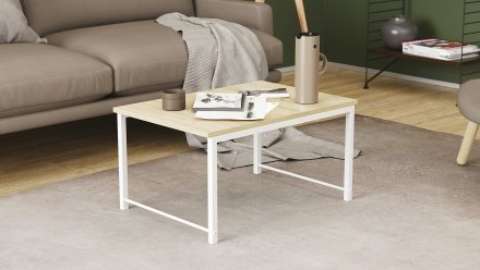 Стіл журнальний приставний Террі Комбо Ferrum-decor 345x662x440 Білий метал ДСП Дуб Сонома 16 мм (FRD-105146) Стіл журнальний приставний Террі Комбо Ferrum-decor 345x662x440 Білий метал ДСП Дуб Сонома 16 мм (FRD-105146)